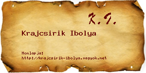 Krajcsirik Ibolya névjegykártya