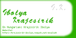 ibolya krajcsirik business card